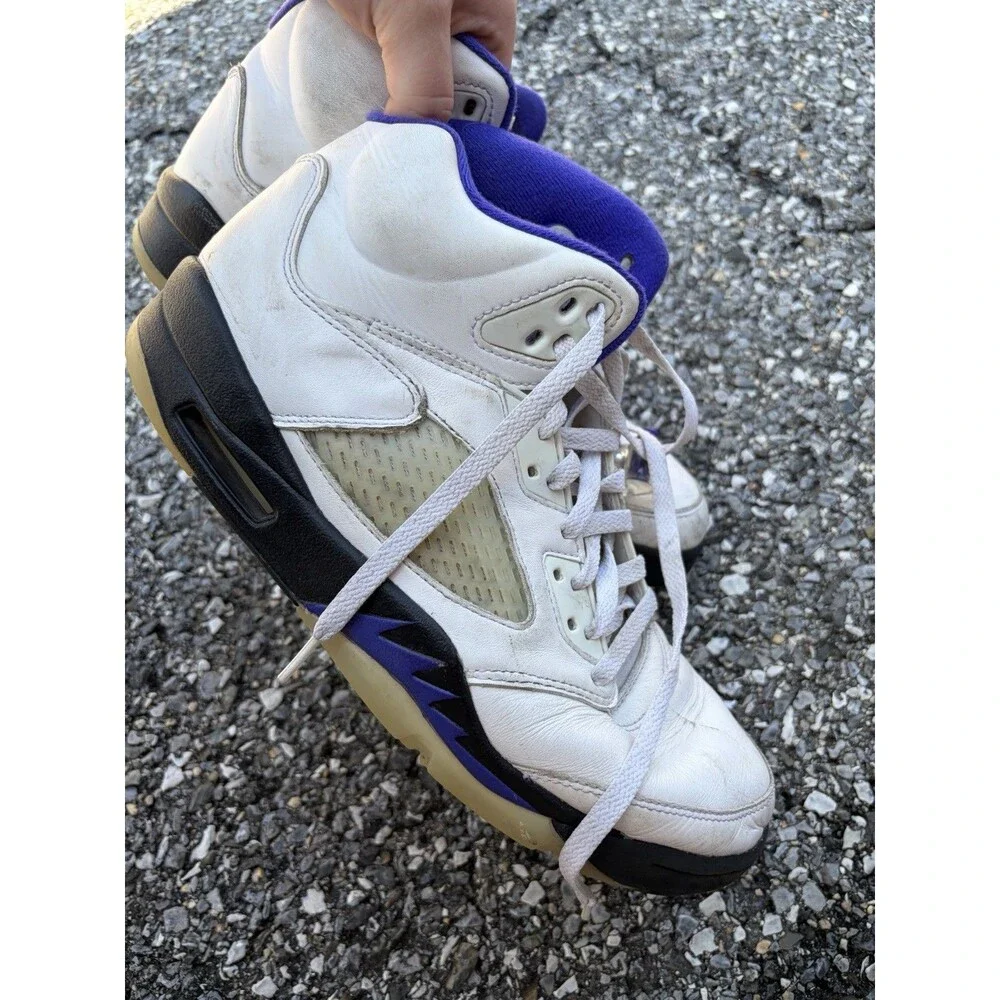 Nike Air Jordan 5 Retro Concord White Black Purple Men Sneaker DD0587-141 Sz 9.5